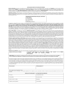 APPLICATION FORM FOR THE EMPLOYEE OFFERING