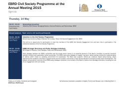 Agenda for the Civil Society Programme.