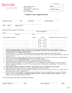 Transfer Course Approval Form - Rutgers School of Environmental