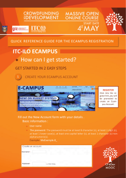 ITC-ILO ECAMPUS How can I get started?