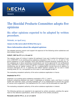 The Biocidal Products Committee adopts five - ECHA