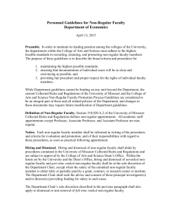 Personnel Guidelines for Non-Regular Faculty Department of