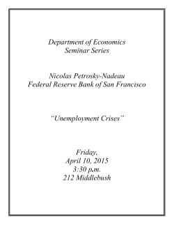 Unemployment Crises - Department of Economics