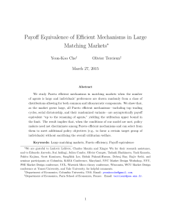 Payoff Equivalence of Efficient Mechanisms in Large Matching Markets