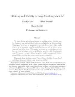 Efficiency and Stability in Large Matching Markets