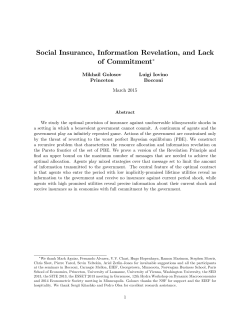 Social Insurance, Information Revelation, and Lack of Commitmentâ