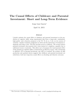 The Causal Effects of Childcare and Parental Investment: Short and