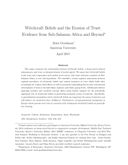 Witchcraft Beliefs and the Erosion of Trust: Evidence from Sub