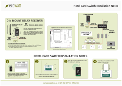 Ecowatt Hotel Card Switch Installation Notes