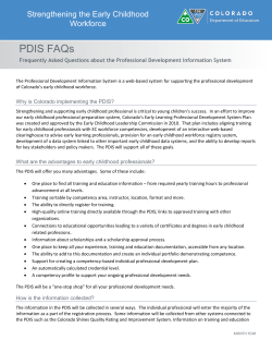 PDIS FAQs