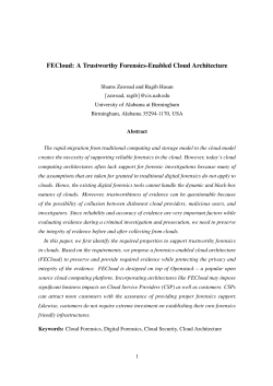 FECloud: A Trustworthy Forensics