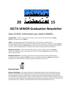 20 15 SECTA SENIOR Graduation Newsletter