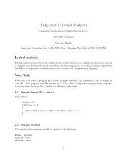 Assignment 1 (Lexical Analyzer)