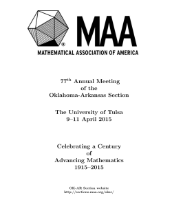 2015 Meeting Program - MAA Sections