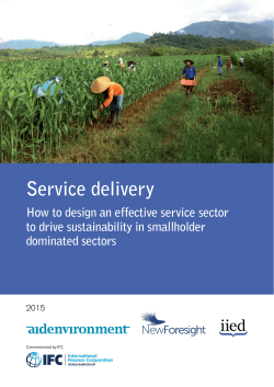 Service delivery - The Sustainable Sector Transformation Model