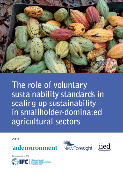 Role of Voluntary Sustainability Standards