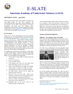 E-SLATE - American Academy of Underwater Sciences