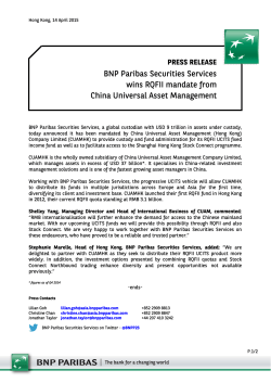 the press release here - BNP Paribas Securities Services