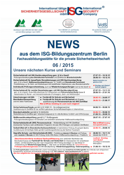 News April 2015 des ISG-Bildungszentrum Berlin