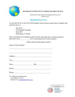 Membership Form To join SECWAC for the 2015