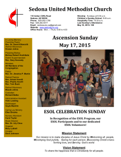 May 17th Church Bulletin - Sedona United Methodist Church