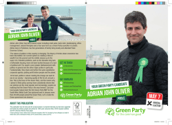 Adrian John Oliver for Poole - South East Dorset Green Party