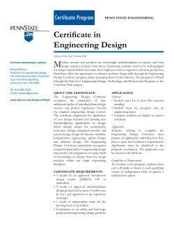 Certificate in Engineering Design - Sedtapp