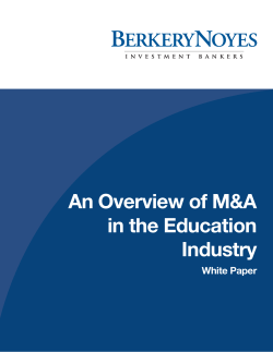 An Overview of M&A in the Education Industry
