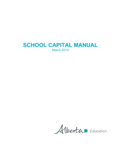 SCHOOL CAPITAL MANUAL - Alberta Education