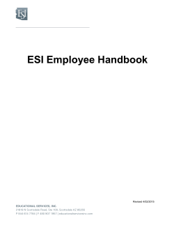 ESI Employee Handbook - Educational Services, Inc.