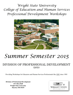 Professional Development Workshops, Summer Semester 2015