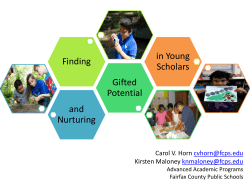 and Nurturing Gifted Potential Finding in Young Scholars