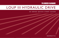 2015 Loup III Hydraulic Drive 30 Series Quick Start Guide