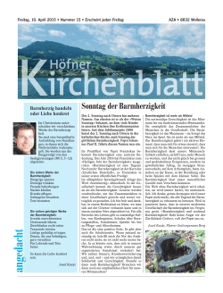 Kirchenblatt vom 10. April 2015