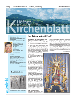 HÃ¶fner Kirchenblatt vom 17. April 2015