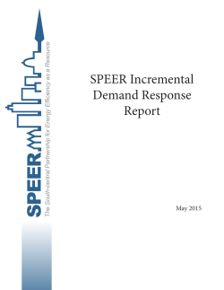 SPEER Incremental Demand Response Report