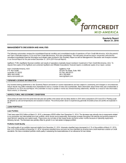 1st Quarter Financials 2015 - Farm Credit Services of Mid