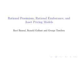Rational Pessimism, Rational Exuberance, and Asset Pricing Models