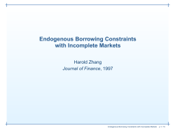 Endogenous Borrowing Constraints with Incomplete Markets