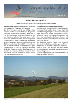 Safety Workshop 2015 4 / 2015 - Segelflugverband der Schweiz