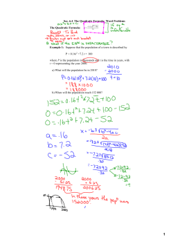 Sec. 6.4 The Quadratic Formula: Word Problems The Quadratic