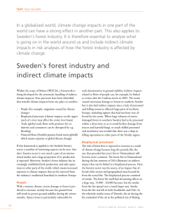 sweden`s forest industry and indirect climate impacts