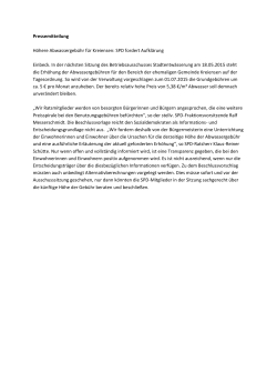 Pressemitteilung HÃ¶here AbwassergebÃ¼hr fÃ¼r Kreiensen: SPD
