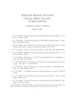 Publication List  - Robert F. Sekerka`s Homepage