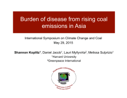 Burden of disease from rising coal emissions in Asia