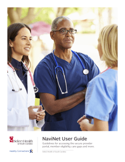Navinet User Guide - Select Health of South Carolina