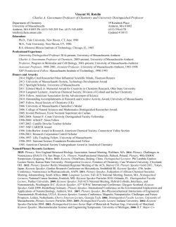 Curriculum Vitae - Chemistry - University of Massachusetts Amherst