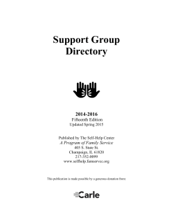 Support Group Directory - Self-Help Center