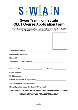 Swan Training Institute CELT Course Application Form