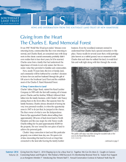 Giving from the Heart The Charles E. Rand Memorial Forest